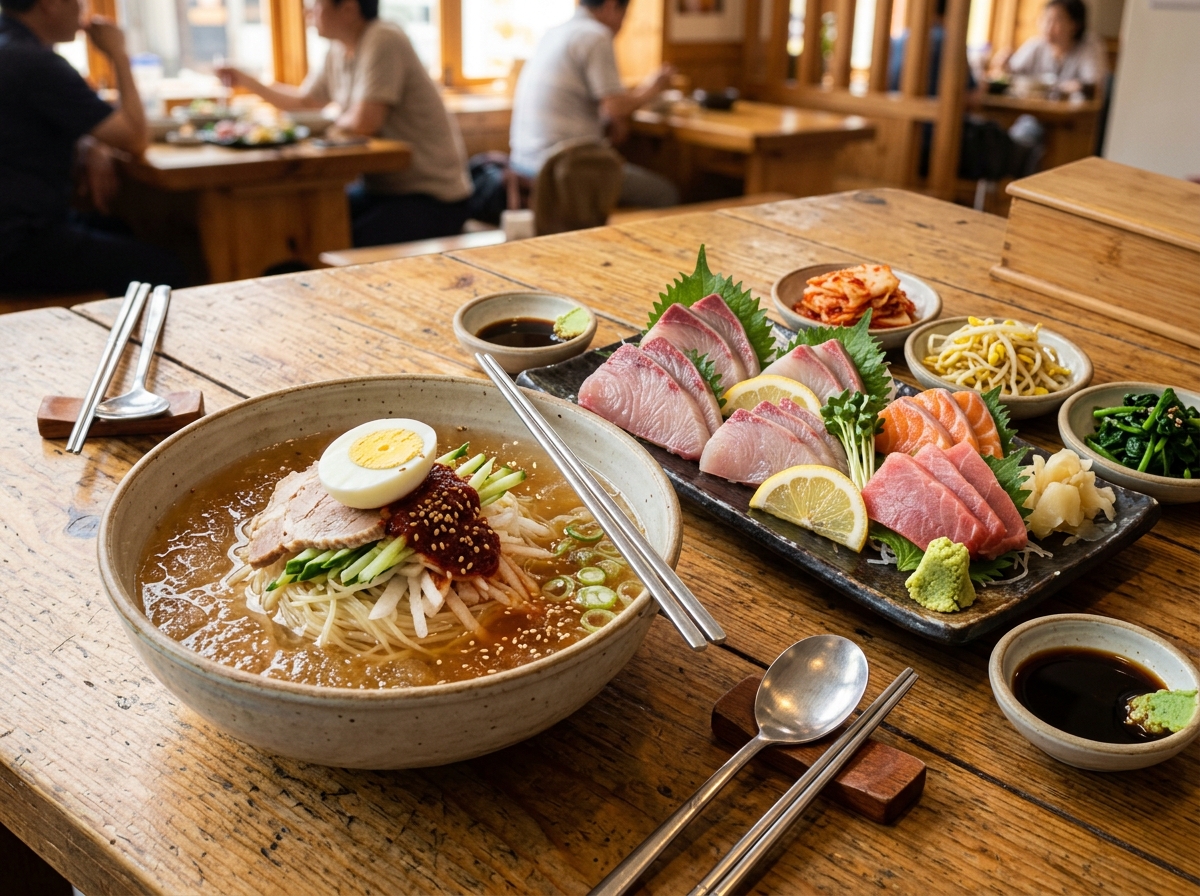 진해 군항제 맛집 밀면과 해산물 요리