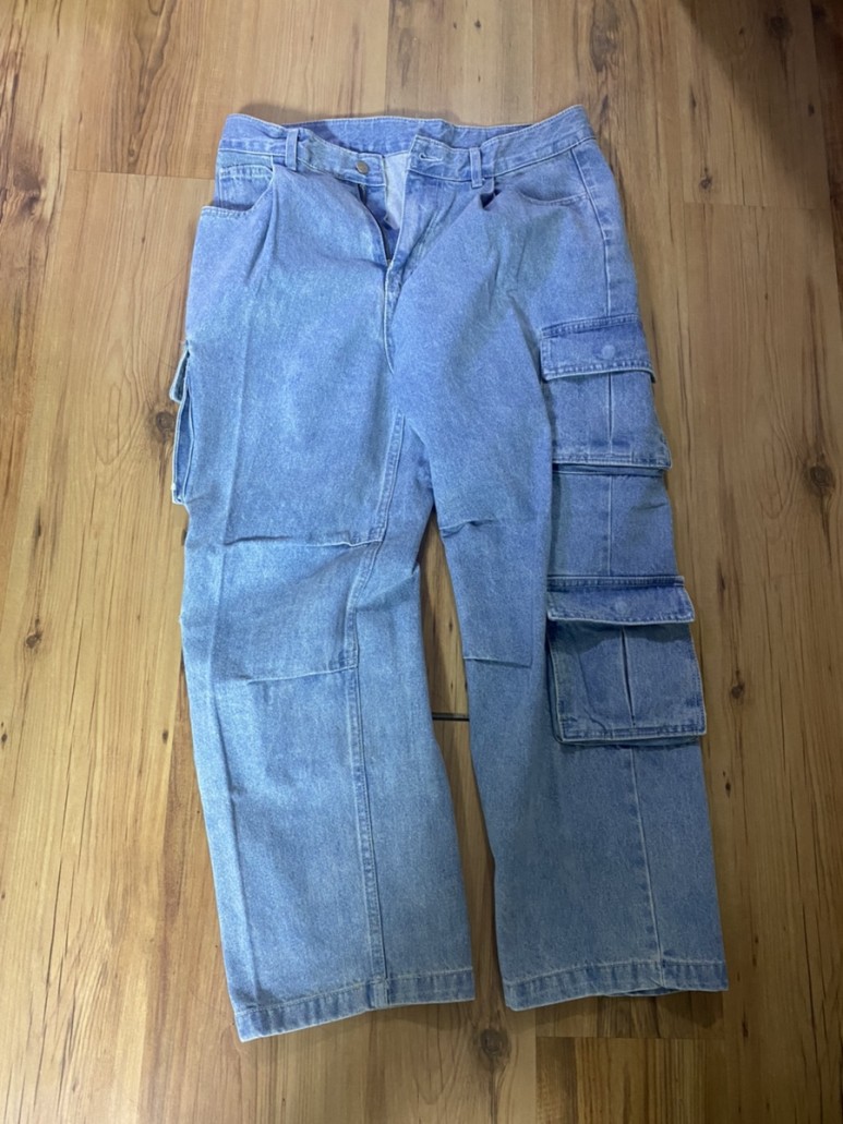 에즈카톤 시카고워싱 카고청바지 데님팬츠 라이트블루 연청