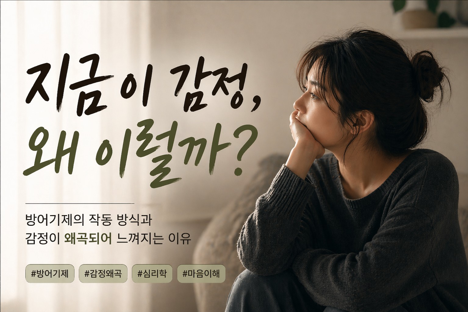 지금 이 감정이 왜 이런지 궁금할 때 방어기제와 감정 왜곡을 설명하는 이미지