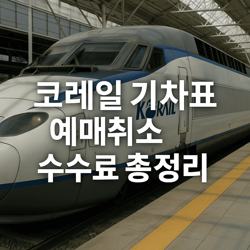 코레일 기차표 예매취소 수수료 총정리 : 기차표 취소 전 꼭 확인하세요!