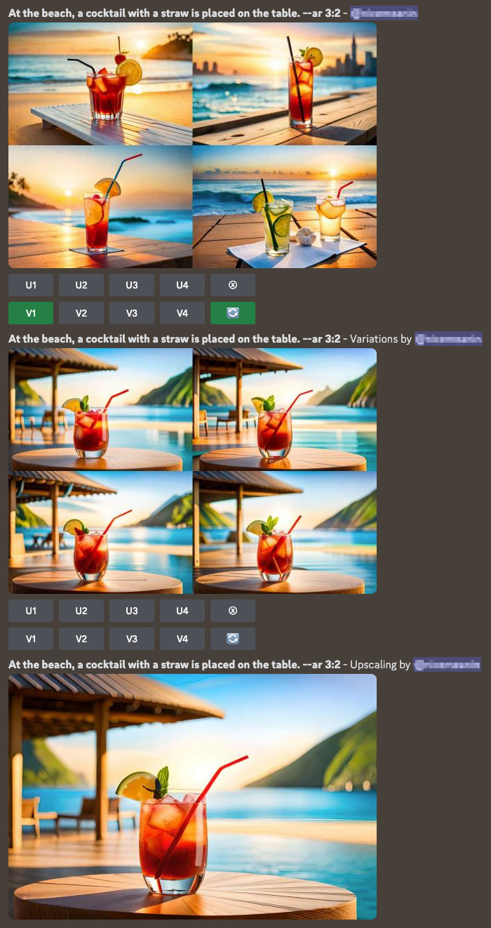 칵테일 사진 생성 결과