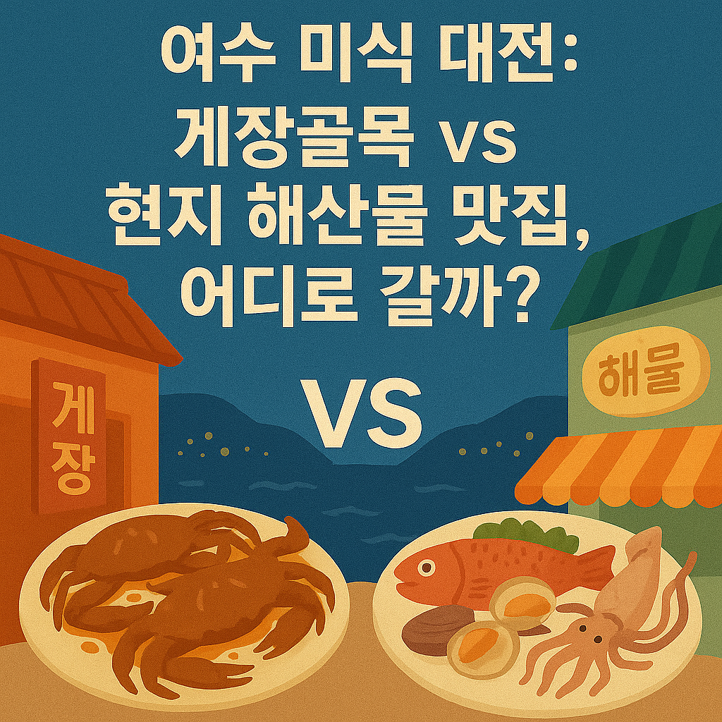 여수 미식 대전: 게장골목 vs 현지 해산물 맛집, 어디로 갈까?
