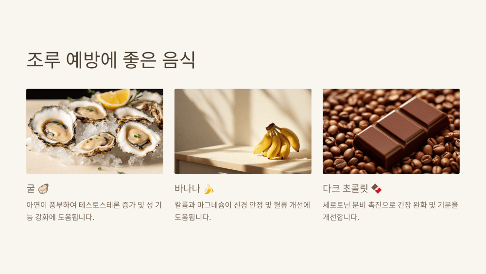 조루 예방에 좋은 음식