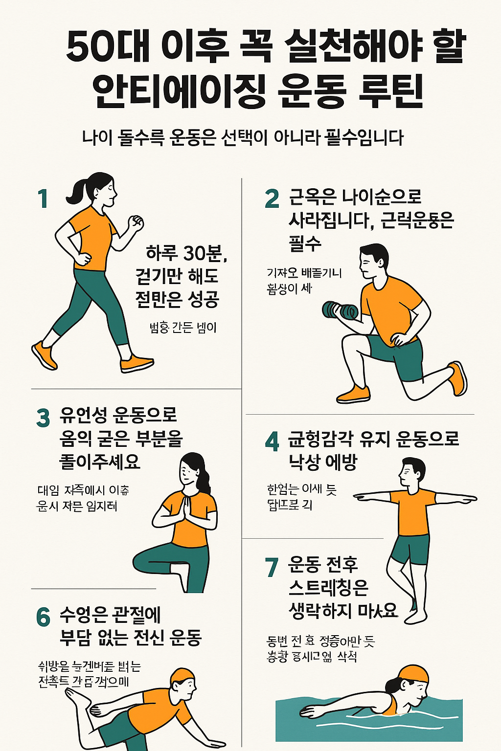 50대 이후 꼭 실천해야 할 안티에이징 운동 루틴