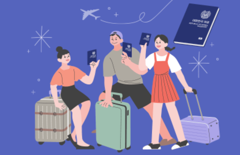 여권가지고-여행가는-모습