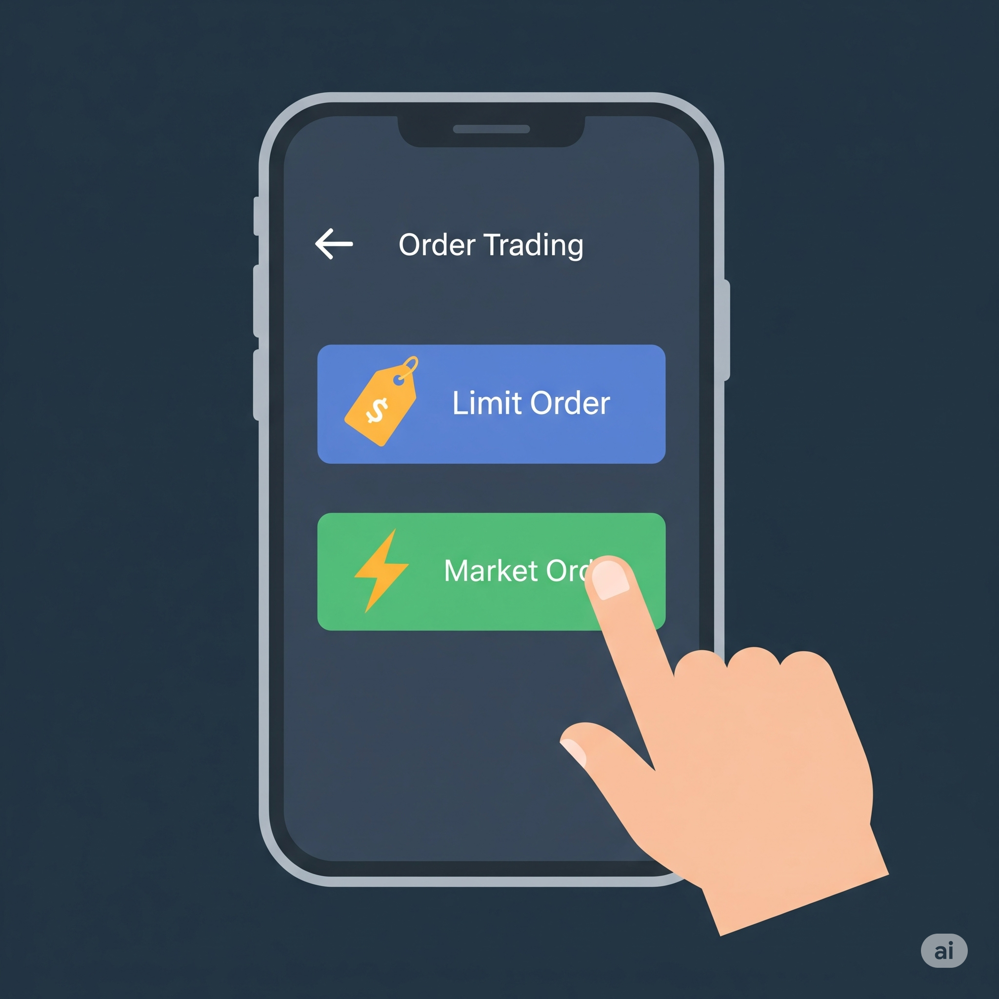 MTS 주식 주문 화면에서 지정가와 시장가 주문을 선택하는 모습