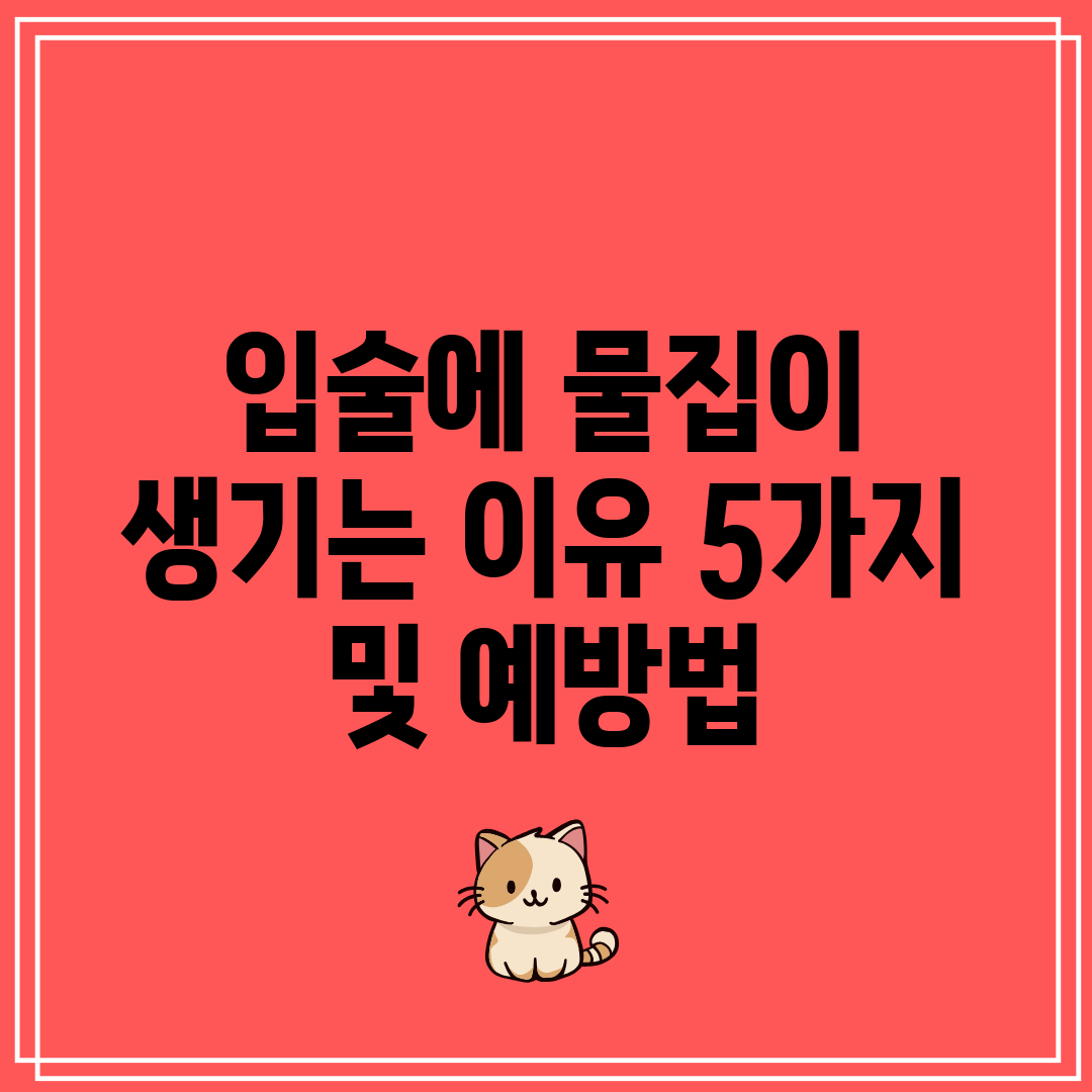 입술에 물집이 생기는 이유 5가지 및 예방법
