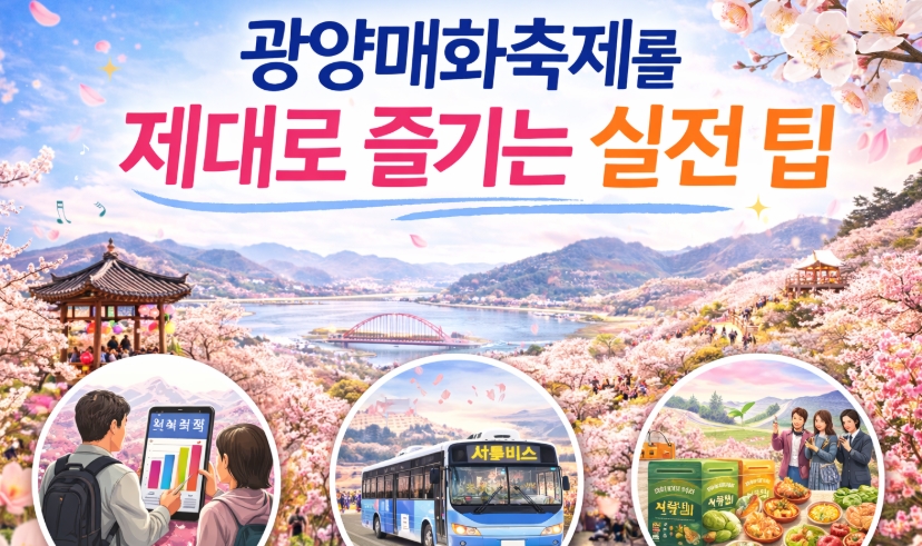 2026 광양매화축제, 입장료, 셔틀버스, 개화율, 주차