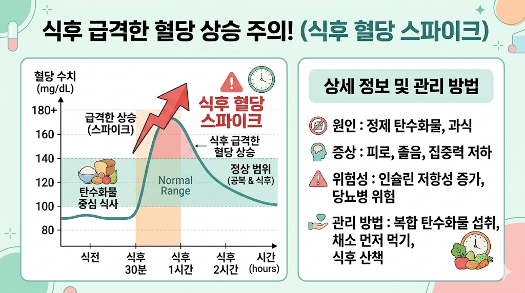 식후 혈당스파이크 설명 및 관리방법