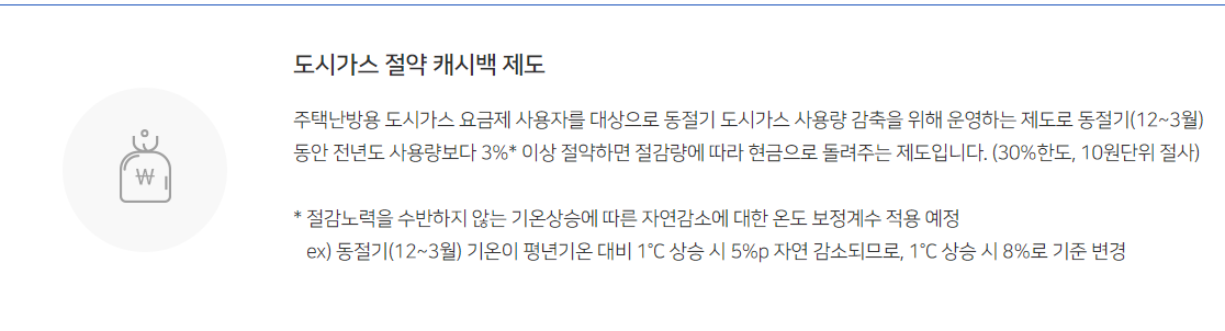 도시가스 절약 캐시백제도