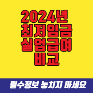 2024년 최저임금과 실업급여 비교
