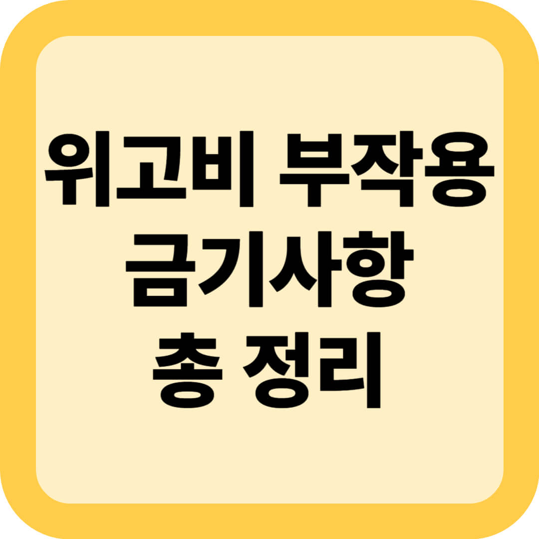 위고비 부작용 4가지, 금기사항 총 정리(+술 마시면 안되는 이유)