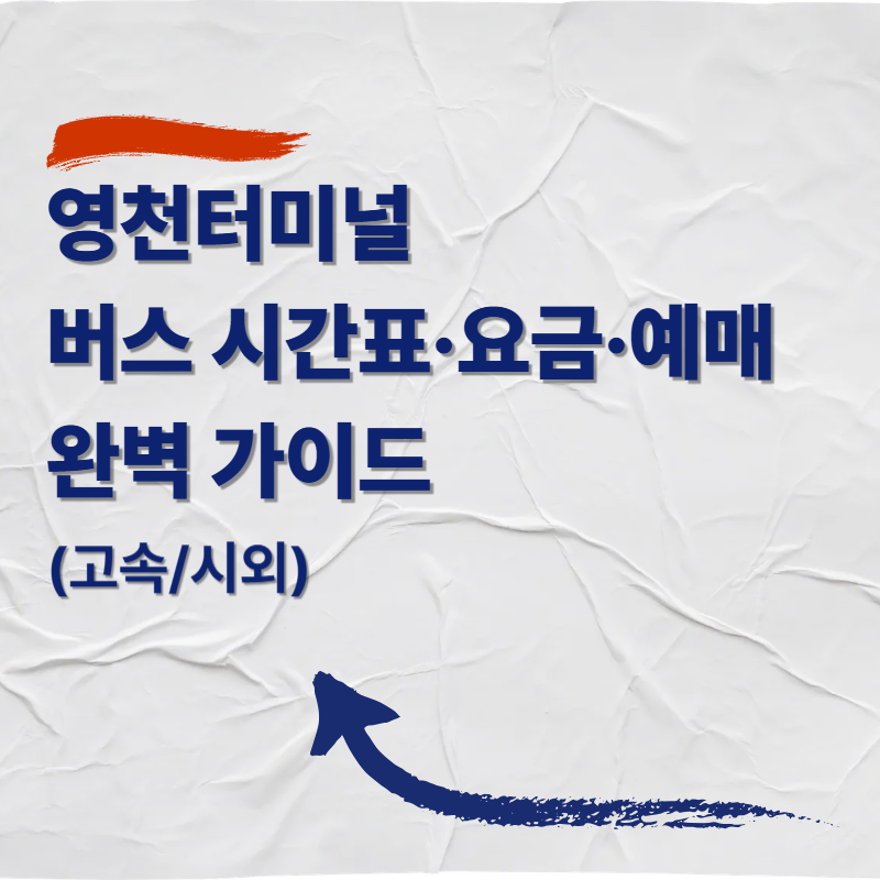 영천시외버스터미널(영천터미널) 버스 시간표·요금·예매 총정리