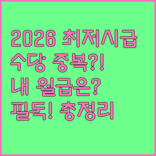 2026년 최저시급 인상과 야간수당 ..