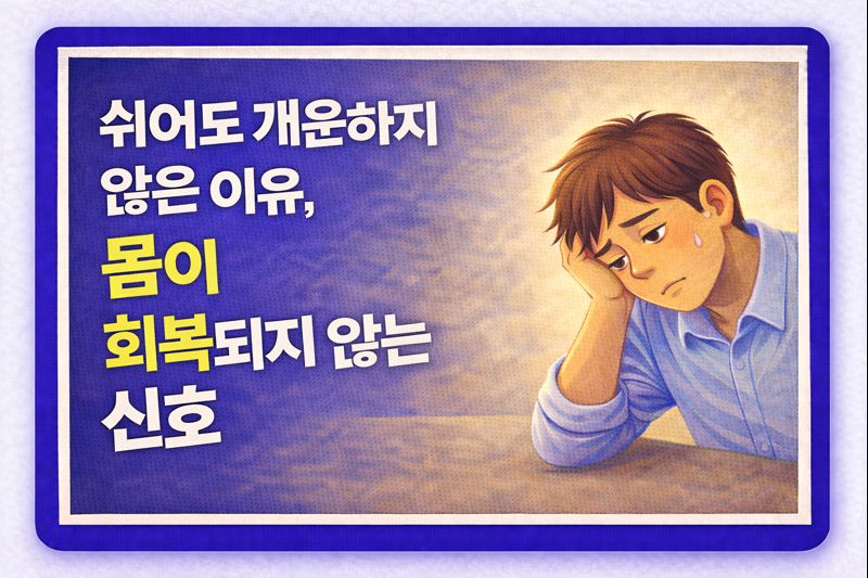 쉬어도 개운하지 않은 이유, 몸이 회복되지 않는 신호