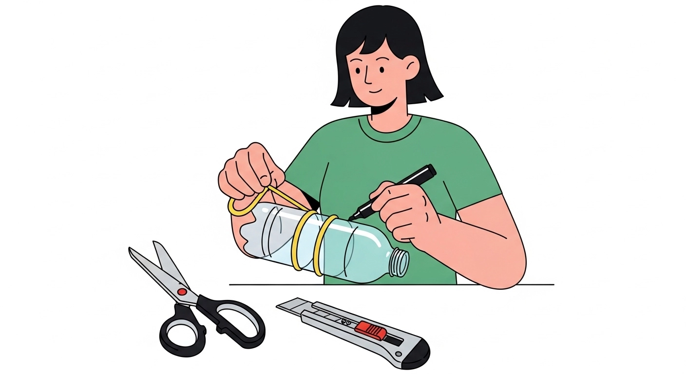 페트병 자르다 손 다치지 마세요! 힘 안 들이고 공장처럼 깔끔하게 자르는 3가지 비법 (마감 꿀팁)