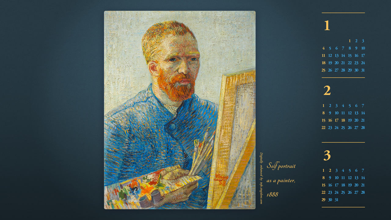 09 화가로서의 자화상 B - 2026년2월 달력배경화면