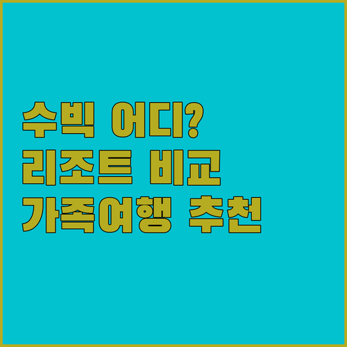 수빅 여행, 어디로? 맹그로브 리조트