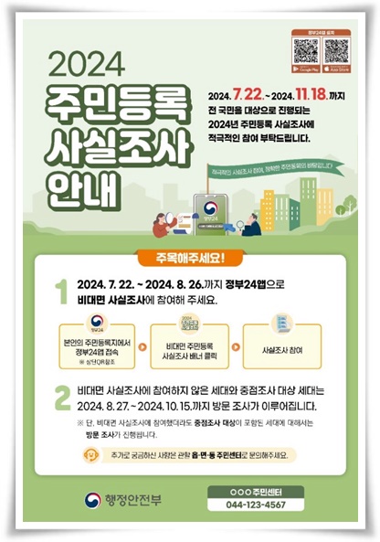 웰빙 "2025년 주민등록 사실조사" 참여하지 않으면 과태료 부과 등의 법적 조치를 당할 수 있어요!