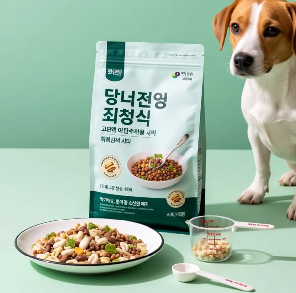 강아지 당관리를 위한 식단의 모습