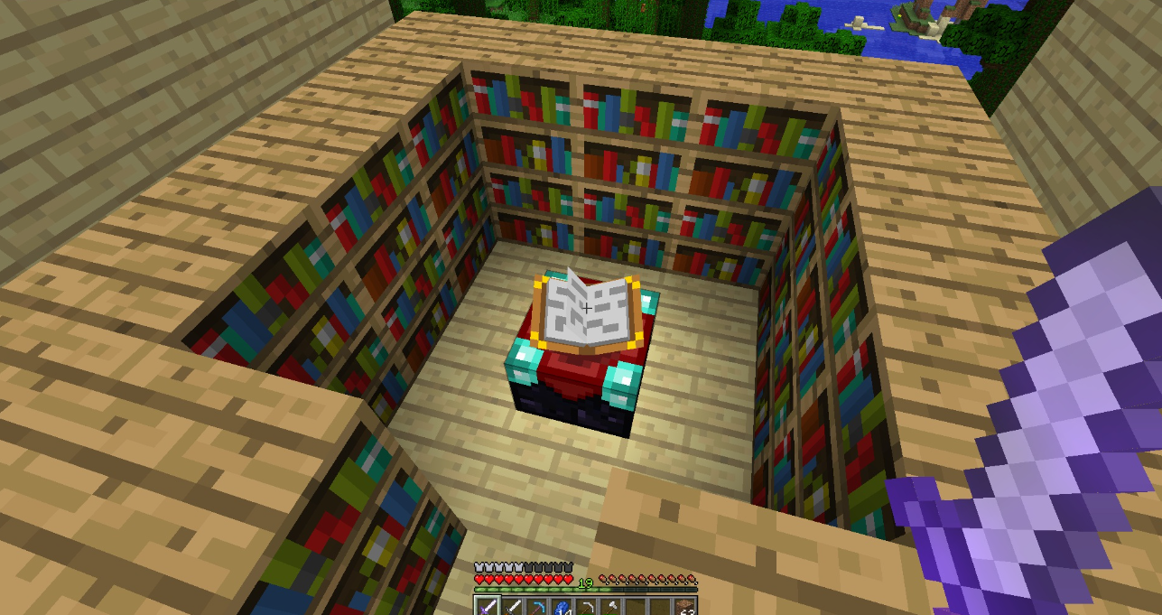 마인크래프트 책장 조합법, 얻는법