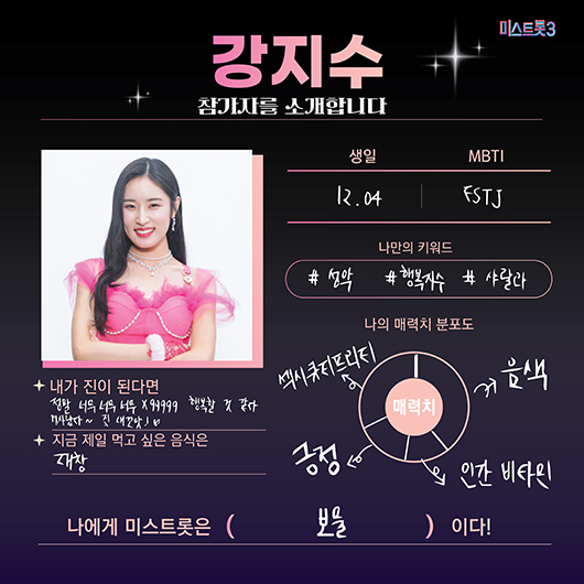 미스터트롯3 참가자 강지수