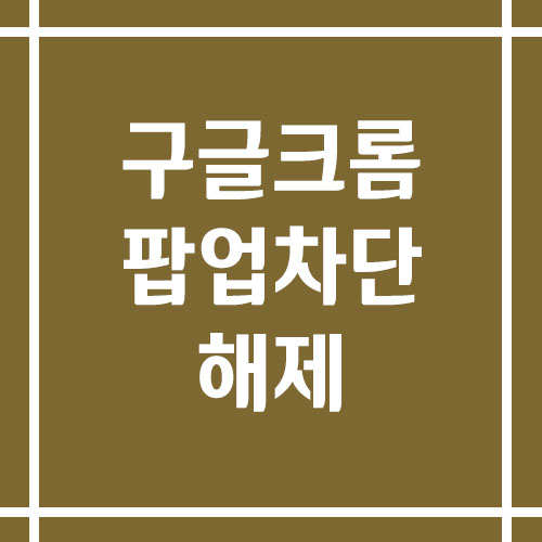 구글 크롬 팝업 차단 해제 방법