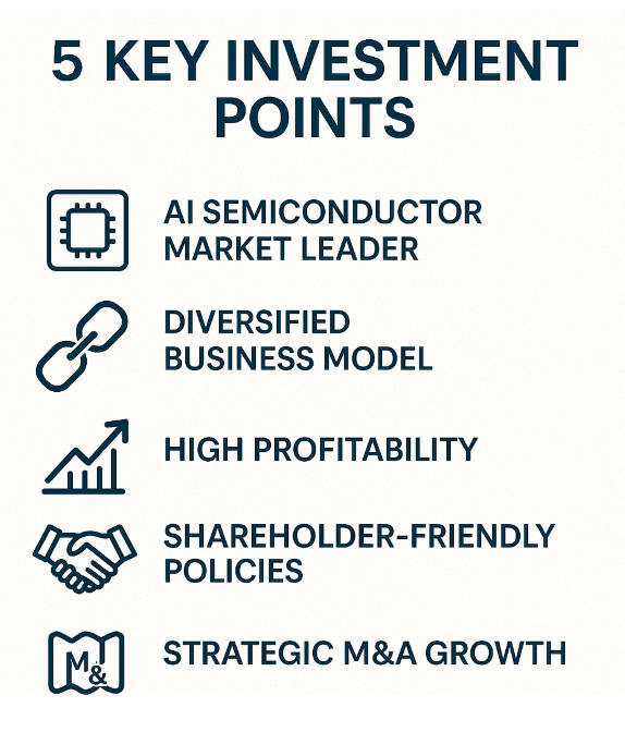 브로드컴 투자 포인트 요약 그래픽
