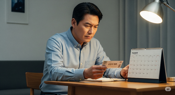 달력을 보며 민생회복 소비쿠폰 사용 기한을 확인하는 남성