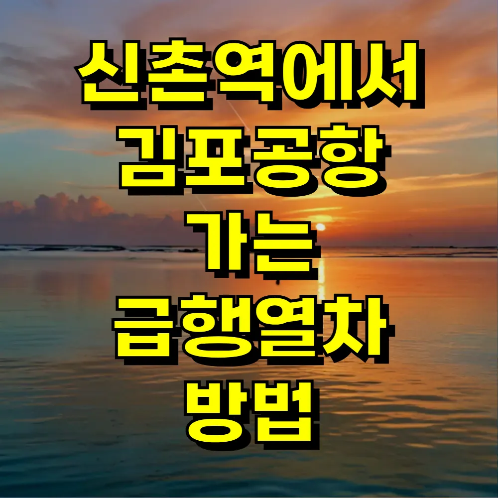 신촌역에서 김포공항 가는 급행열차 방법