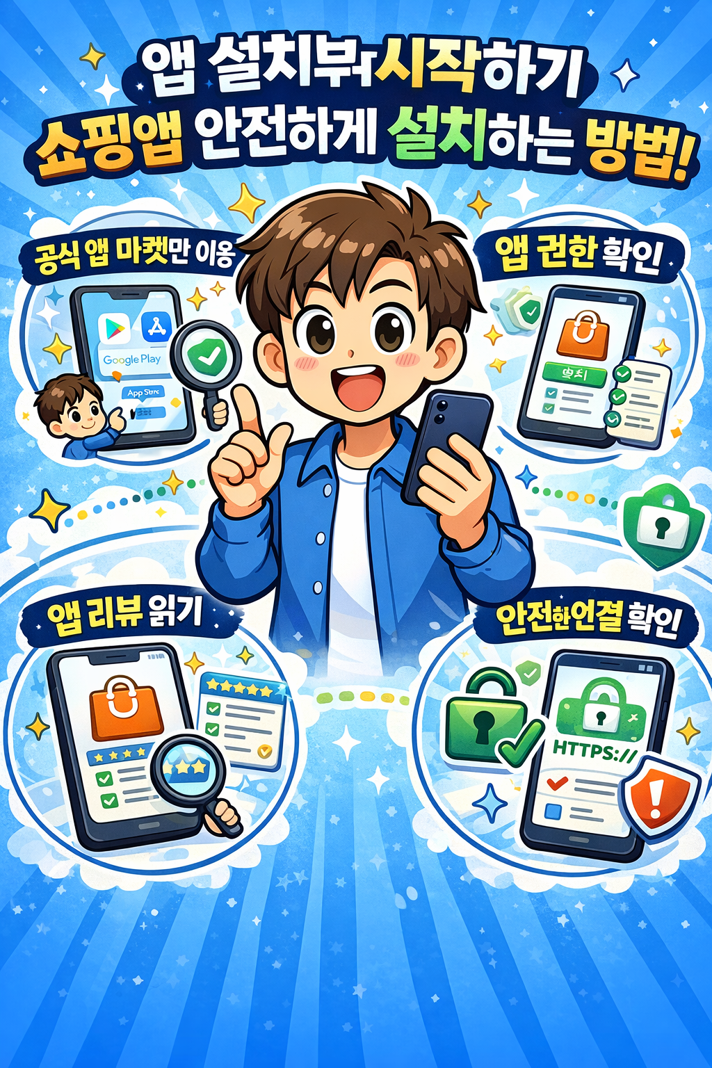 앱 설치부터 시작하기, 쇼핑앱 안전하게 설치하는 방법