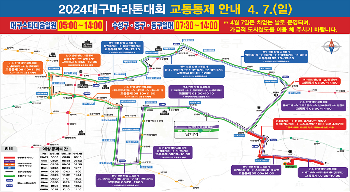 대구마라톤대회 교통통제