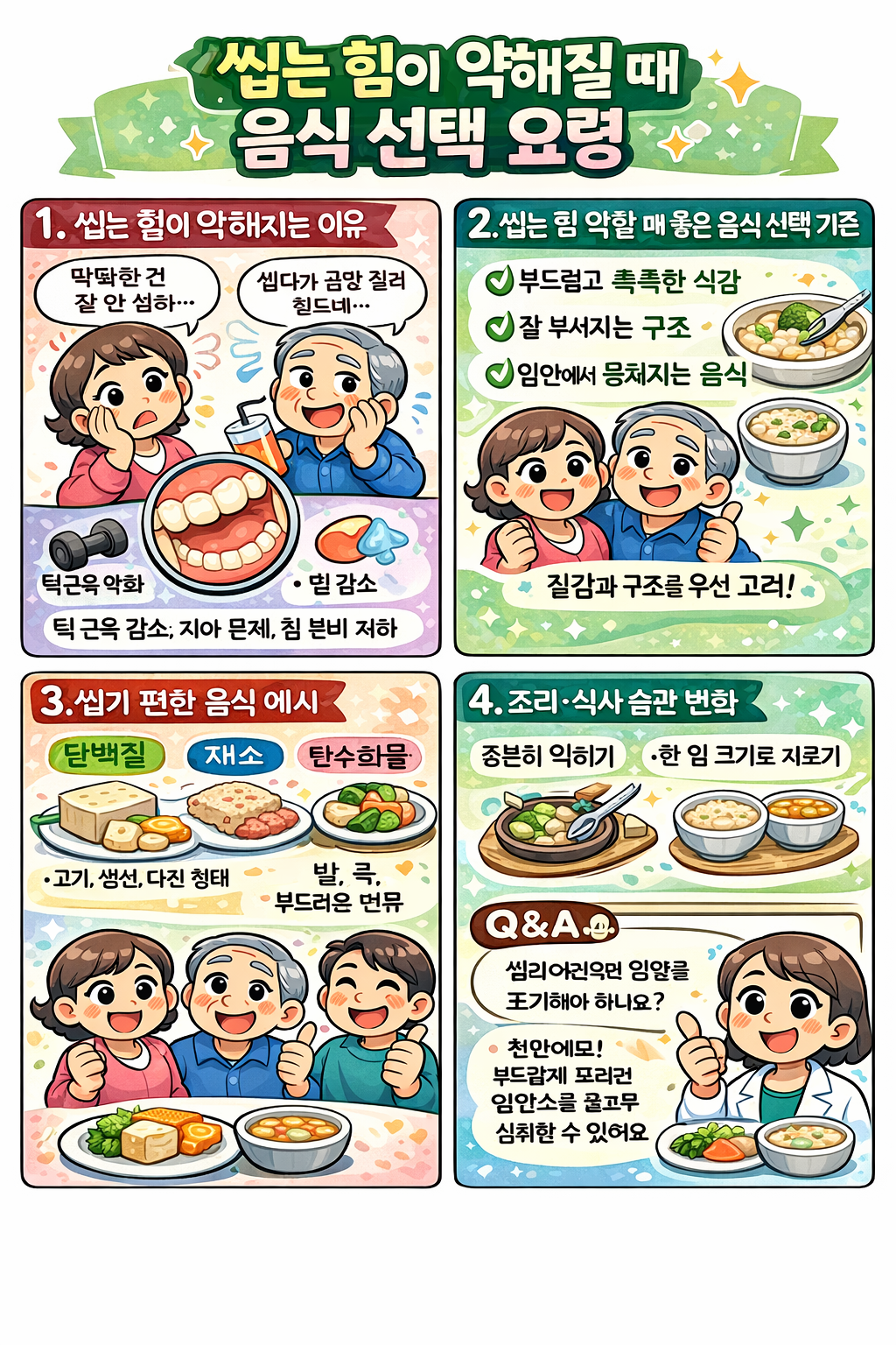 씹는 힘이 약해질 때 음식 선택 요령