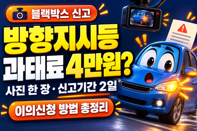 방향지시등 블랙박스 신고당하면 과태료 4만원?｜사진 한 장&middot;신고기간 2일&middot;이의신청 방법 총정리