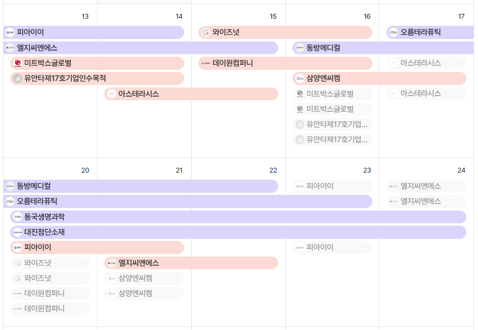 2025년 1월 공모주 청약일정