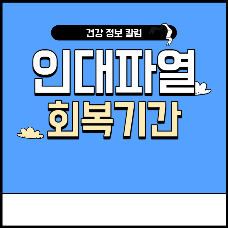 인대 파열 회복기간