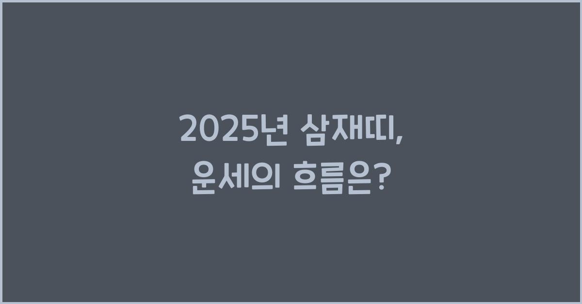 2025년 삼재띠