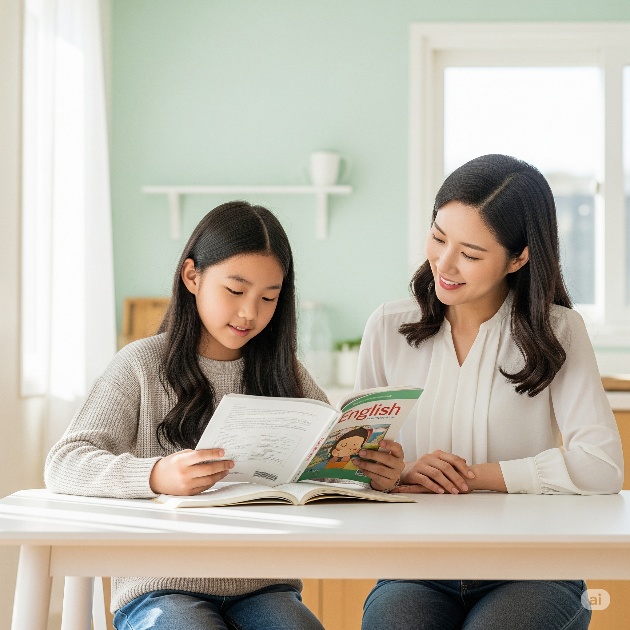 파닉스 공부 중인 초등학생