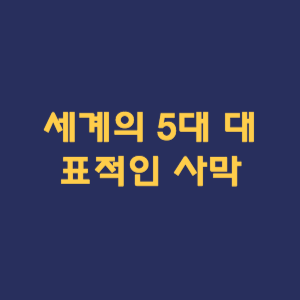 세계의 5대 대표적인 사막