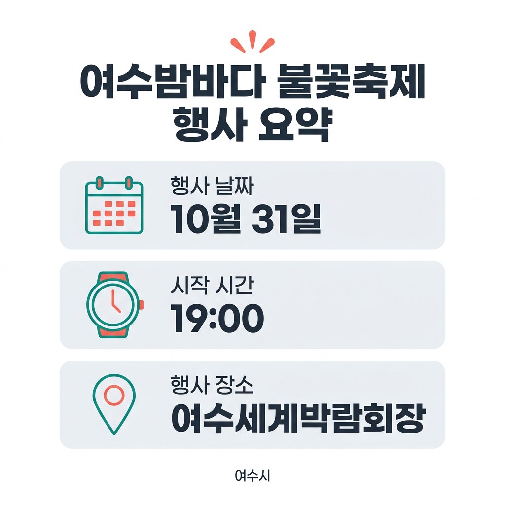 여수밤바다 불꽃축제 행사 요약