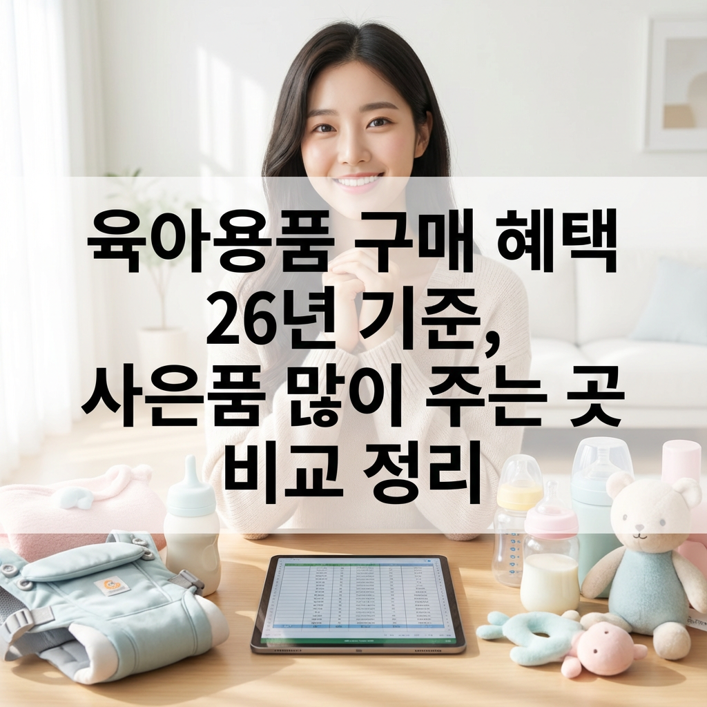 육아용품 구매 혜택 26년 기준 | 사은품 많이 주는 곳 비교 정리