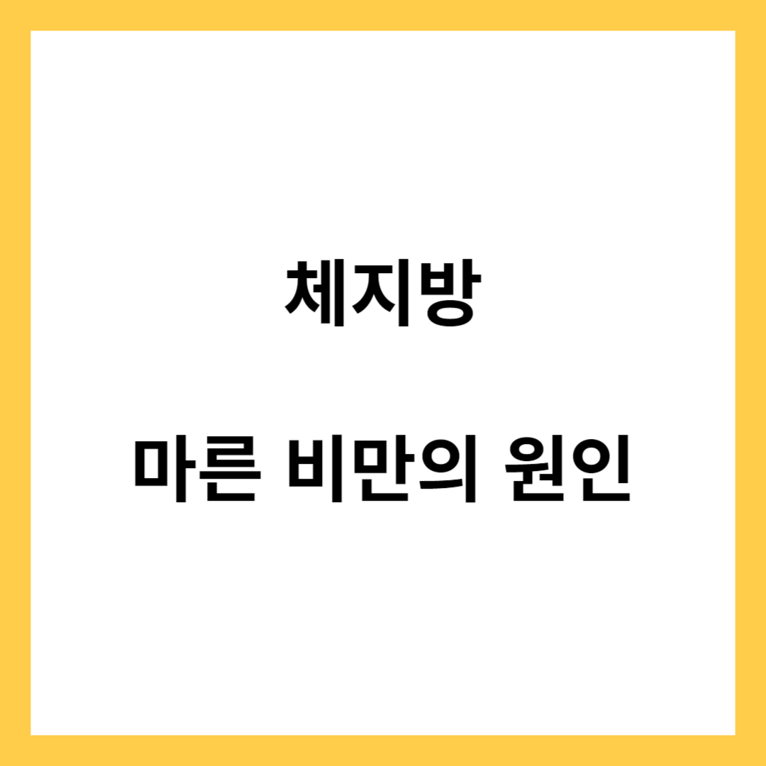 체지방과 마른 비만