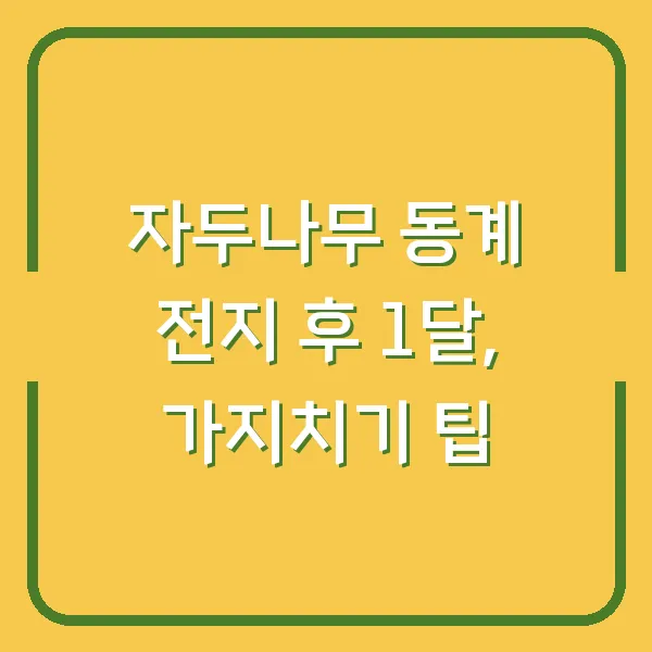 자두나무 동계 전지 후 1달, 가지치기 팁