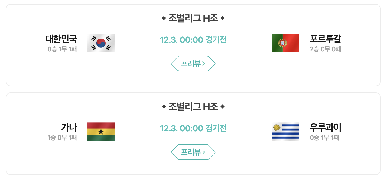 한국 16강 경우의 수