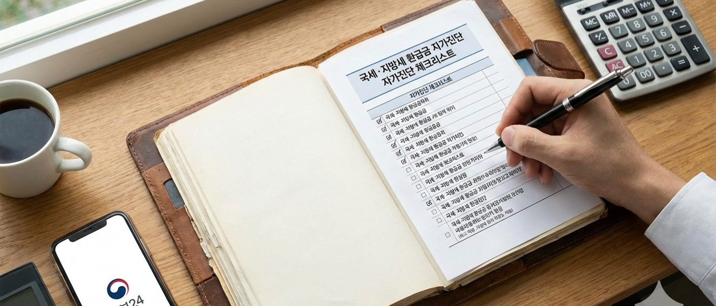다이어리(가계부)에 볼펜으로 체크리스트를 표시하는 스마트한 느낌의 모습