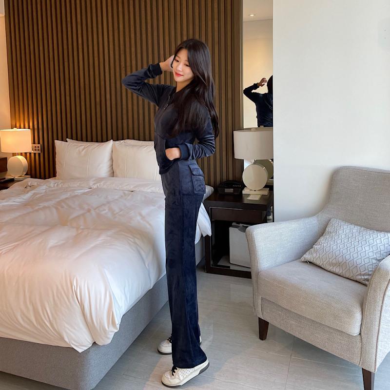 벨벳 후드집업 팬츠 트레이닝 set (수입)