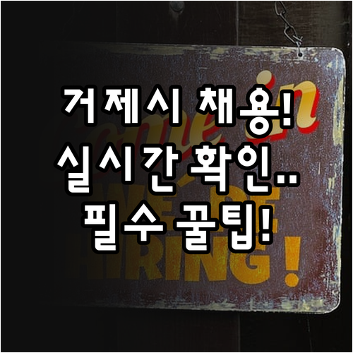 거제시 구인구직 사이트 이용법과 실시..