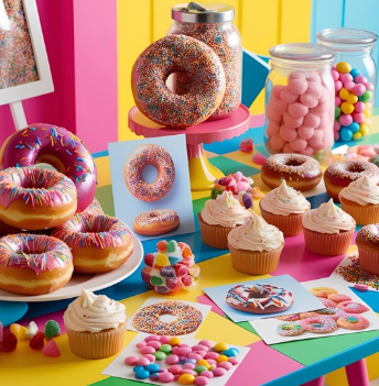 도넛츠 생크림빵등 설탕이 가득한 빵들