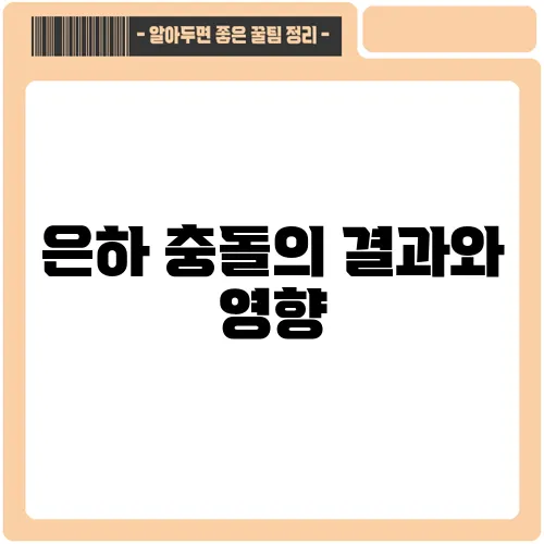 은하 충돌의 결과와 영향