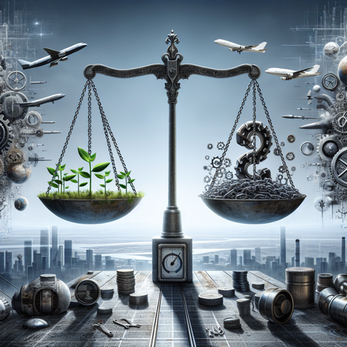 alt="TransDigm Group(TDG) 2025 전망: 부채 리스크와 성장 가능성의 균형을 상징하는 저울과 항공우주 부품, 주가 차트를 결합한 인포그래픽"
